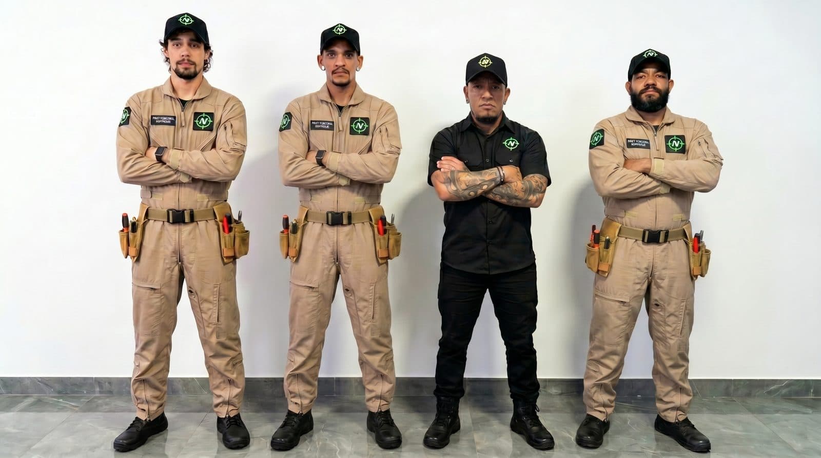 Equipe da A7 Dedetizadora uniformizada